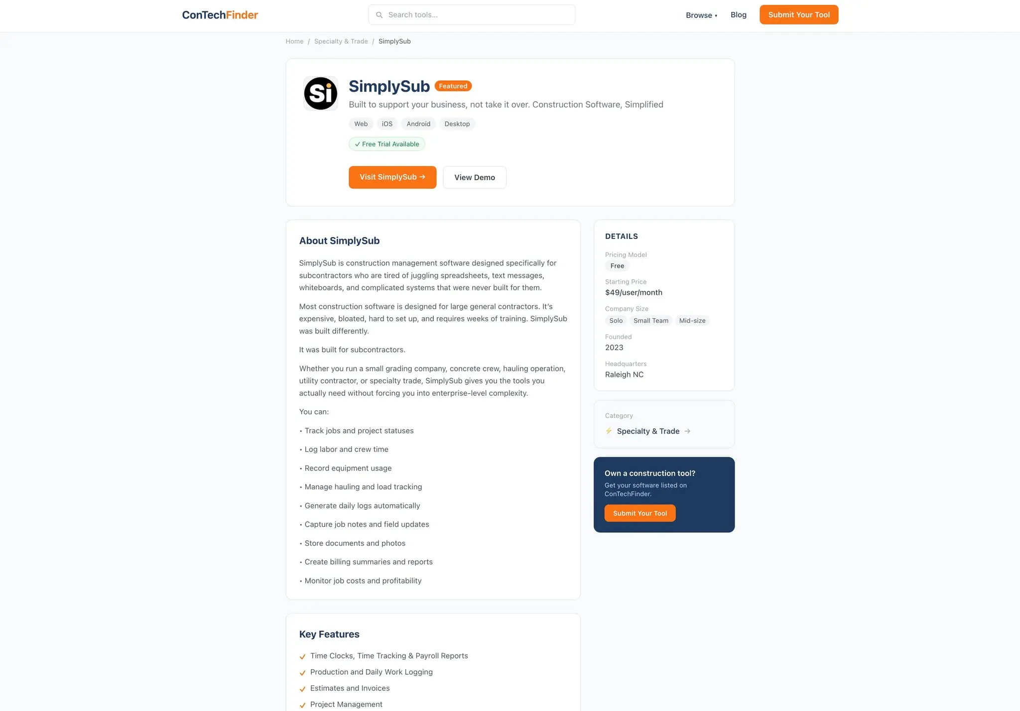 Screenshot 3 of ConTechFinder