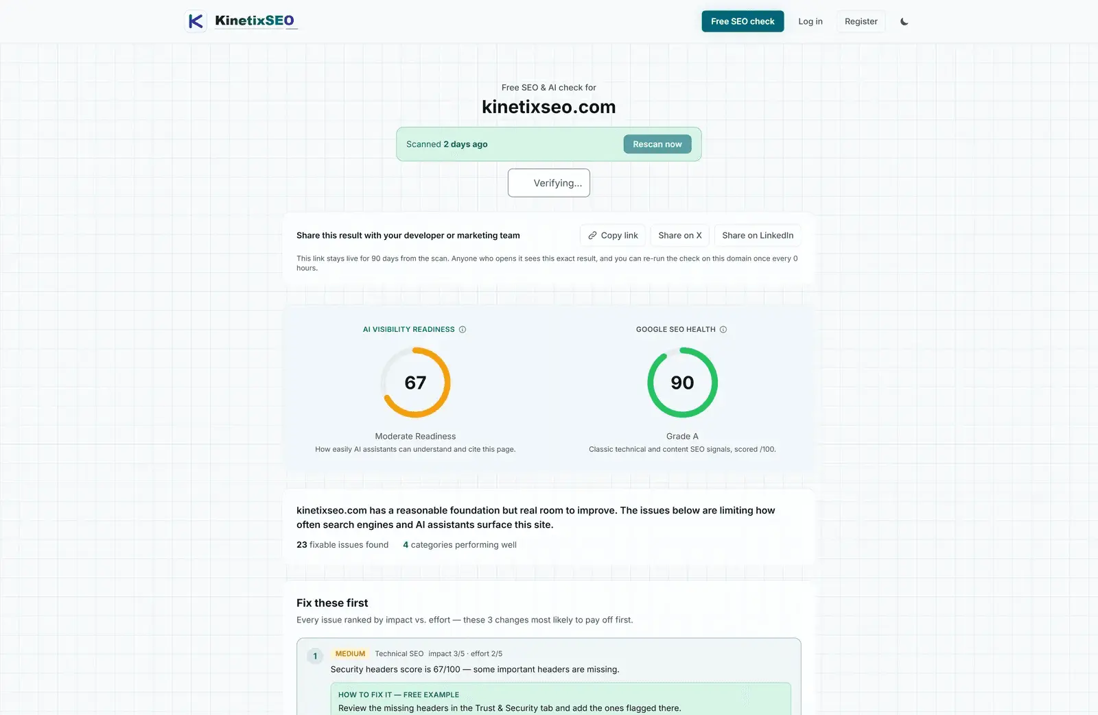 Screenshot 4 of KinetixSEO