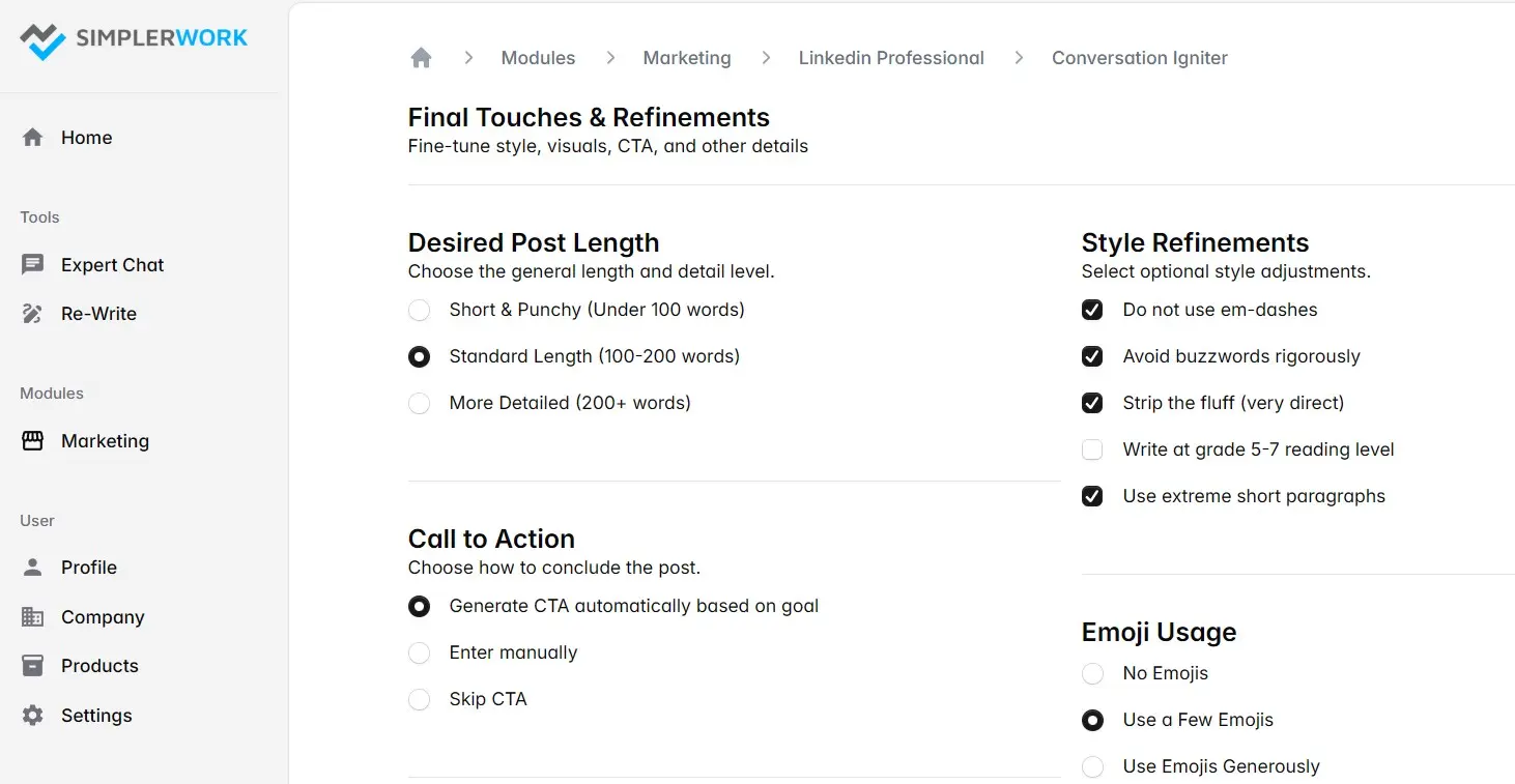 Screenshot 2 of SimplerWork AI