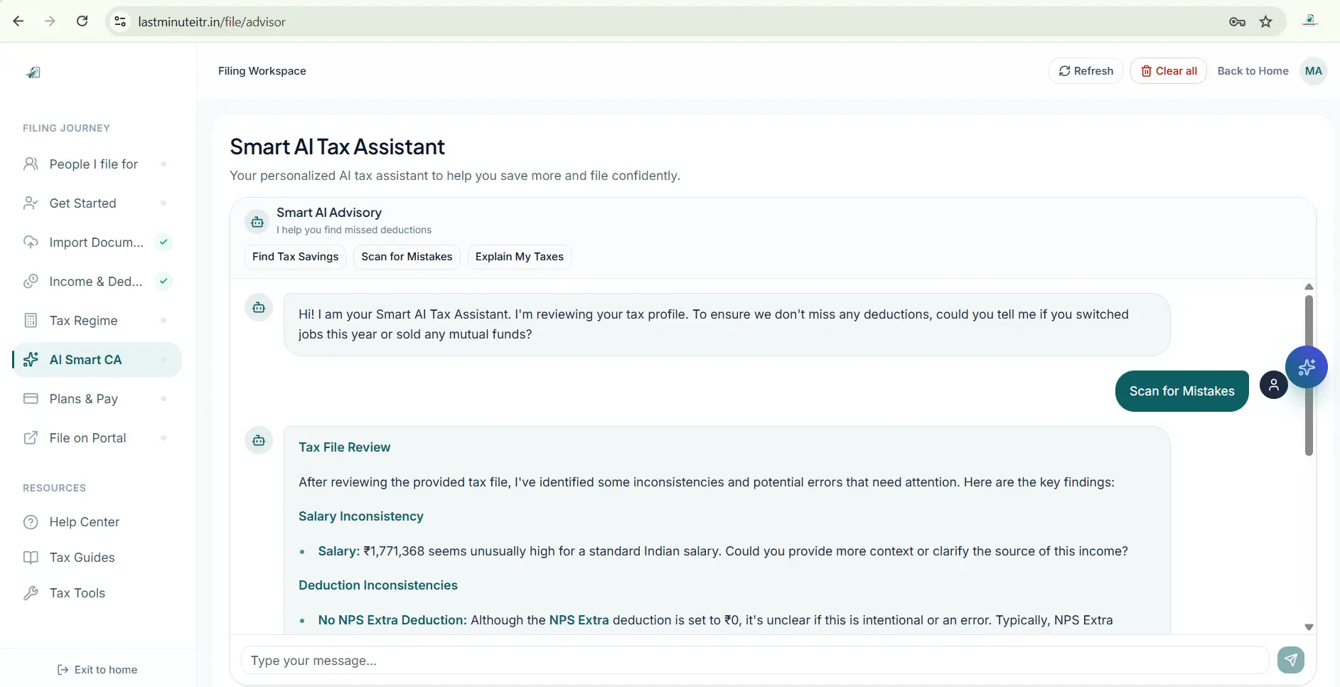 Screenshot 2 of LastminuteITR
