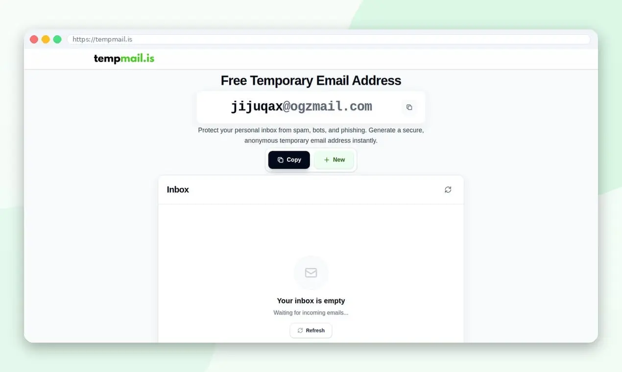 Screenshot 1 of Temp Mail