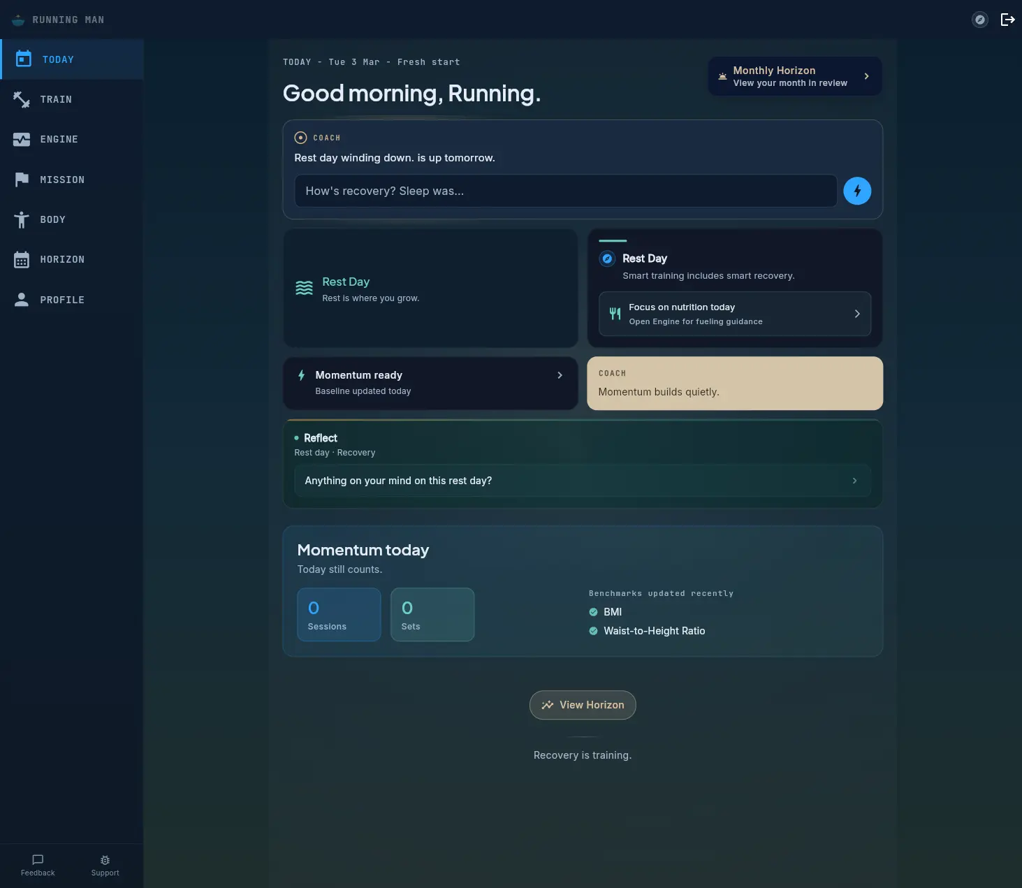 Screenshot 1 of Pelaris AI Fitness Coaching