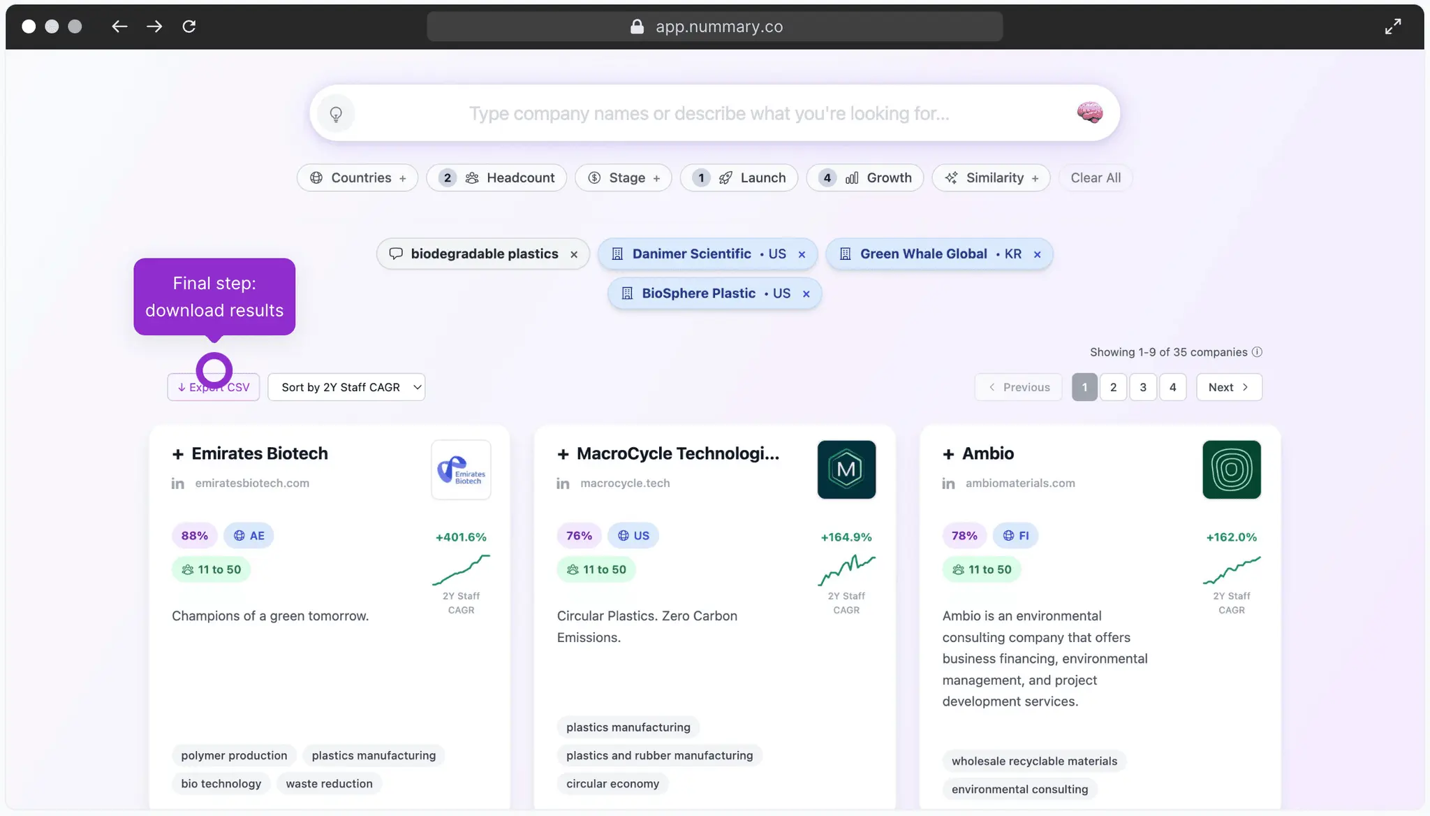 Screenshot 8 of Nummary AI Competitor Search