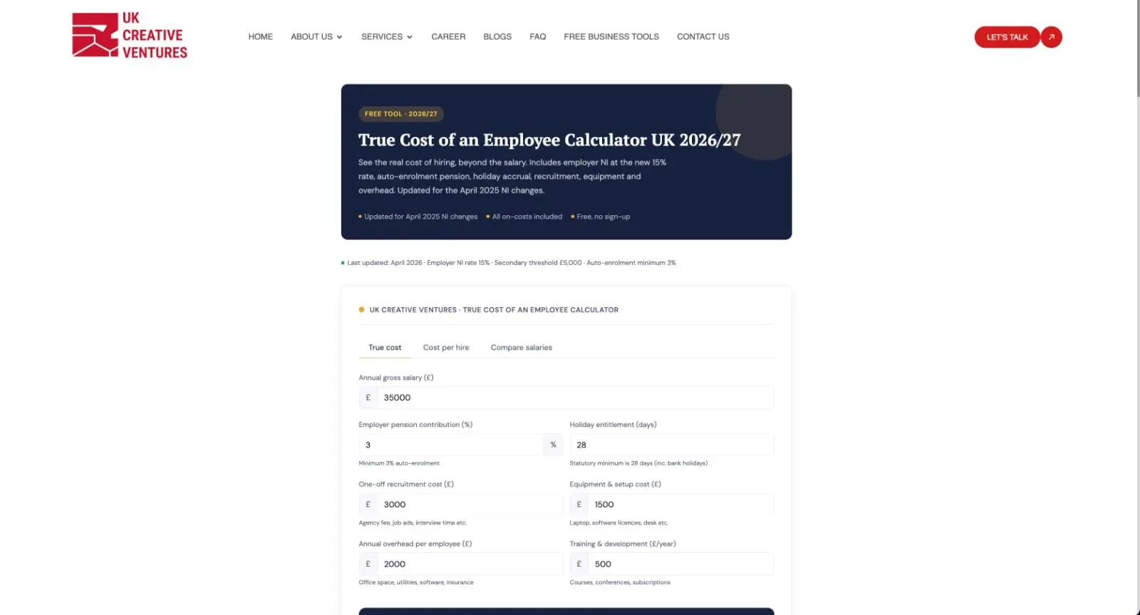 Screenshot 2 of True Cost of an Employee Calculator