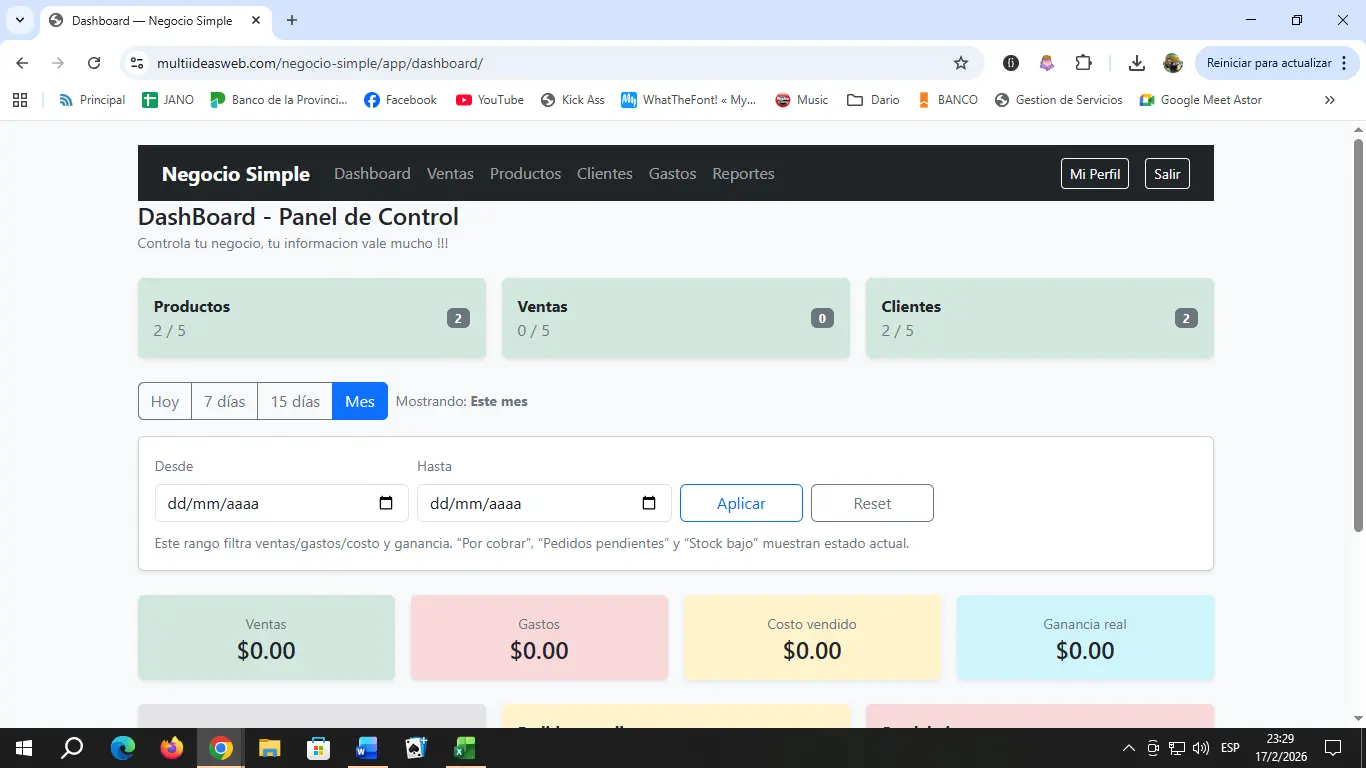 Screenshot 2 of Negocio Simple