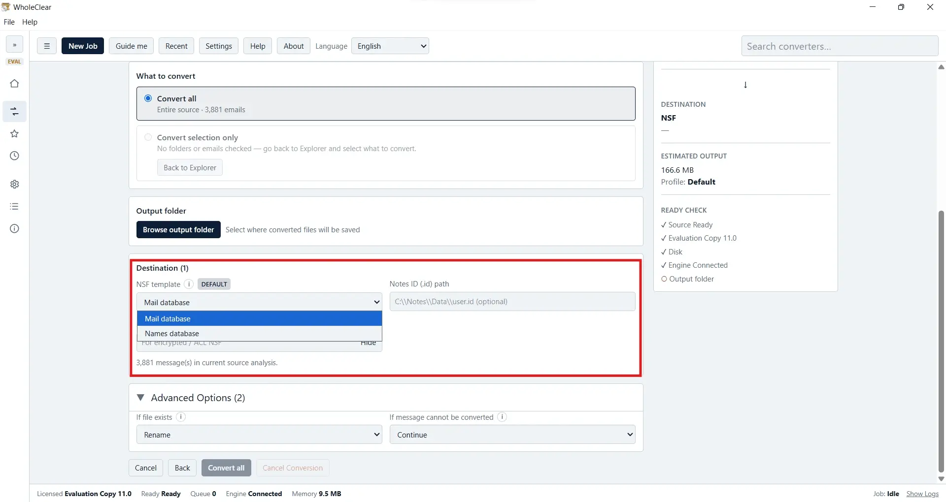 Screenshot 4 of WholeClear OST to NSF Converter