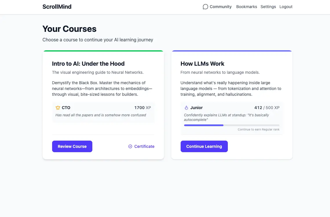 Screenshot 1 of ScrollMind.ai