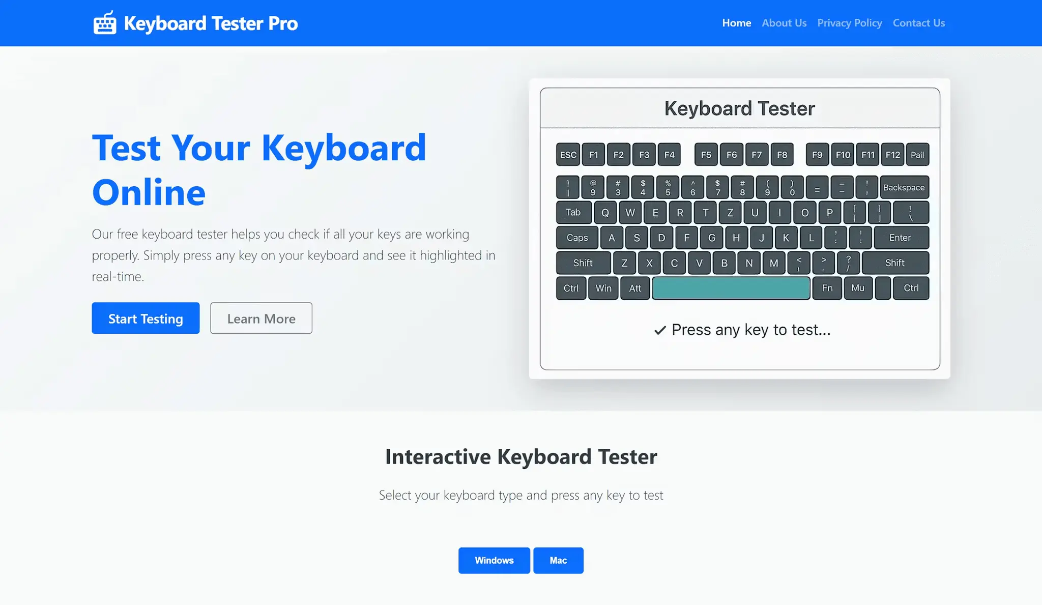 Screenshot 2 of Keyboard Tester Pro