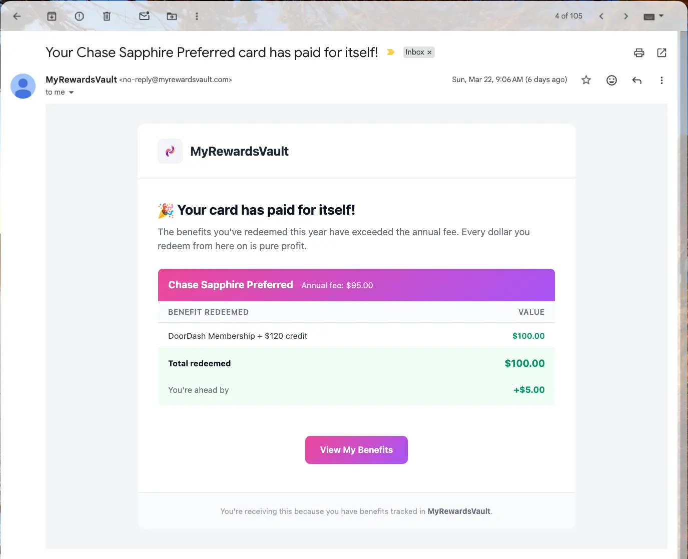 Screenshot 1 of MyRewardsVault