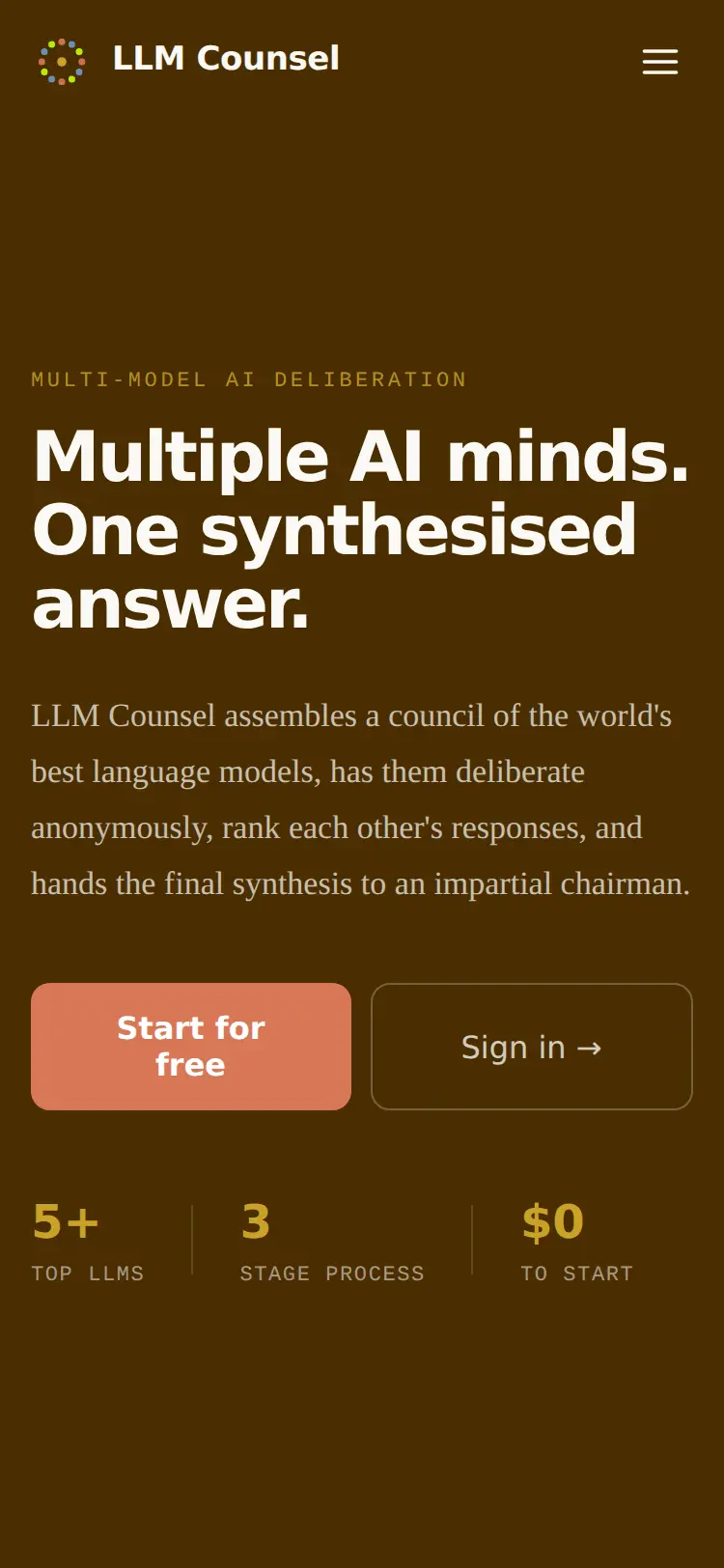 Screenshot 1 of LLM Counsel