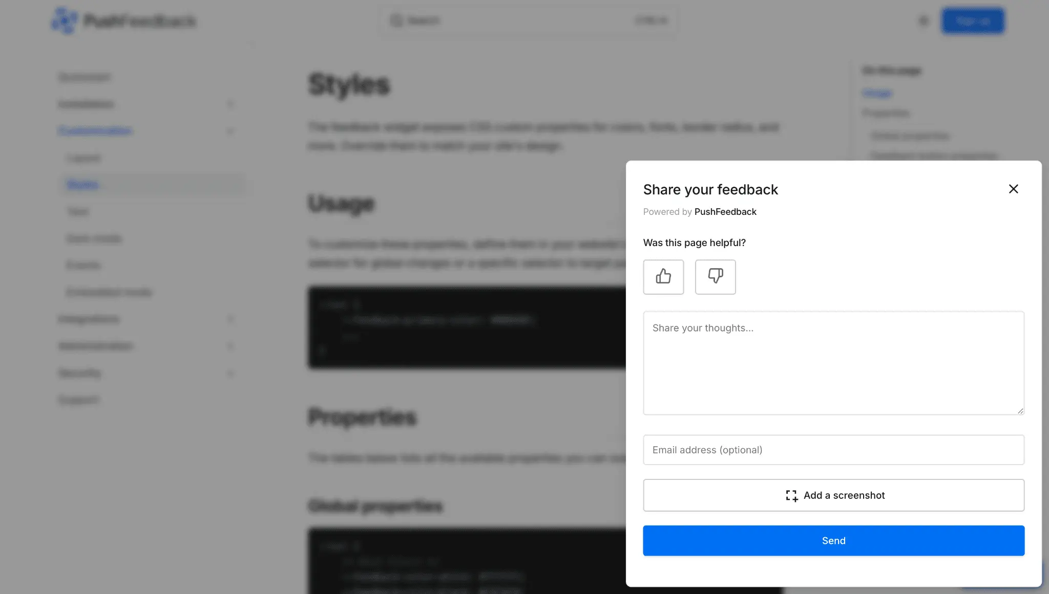 Screenshot 1 of PushFeedback