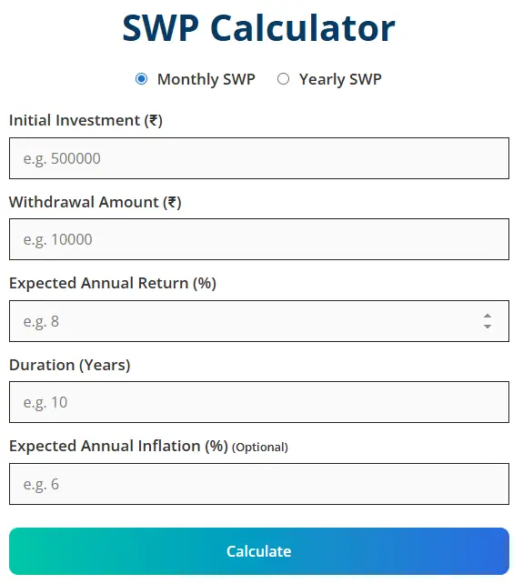 Screenshot 2 of MY SWP Calculator