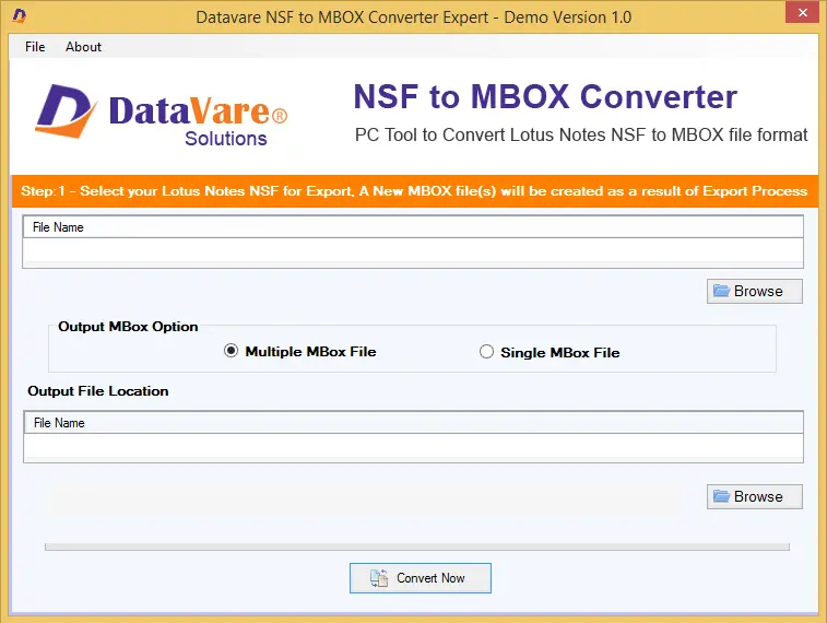 Screenshot 1 of DataVare NSF to MBOX Converter