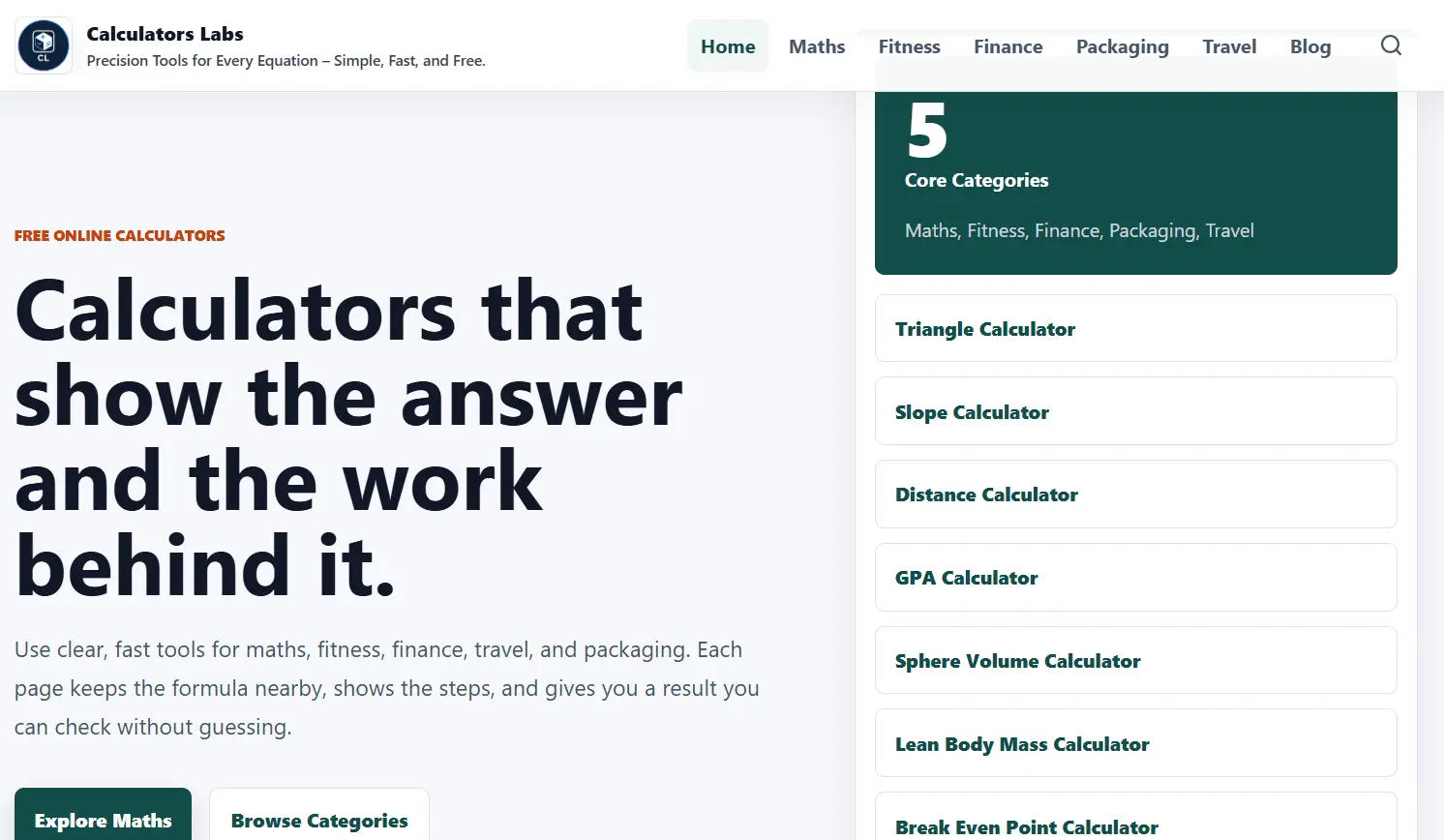 Screenshot 1 of Calculators Labs