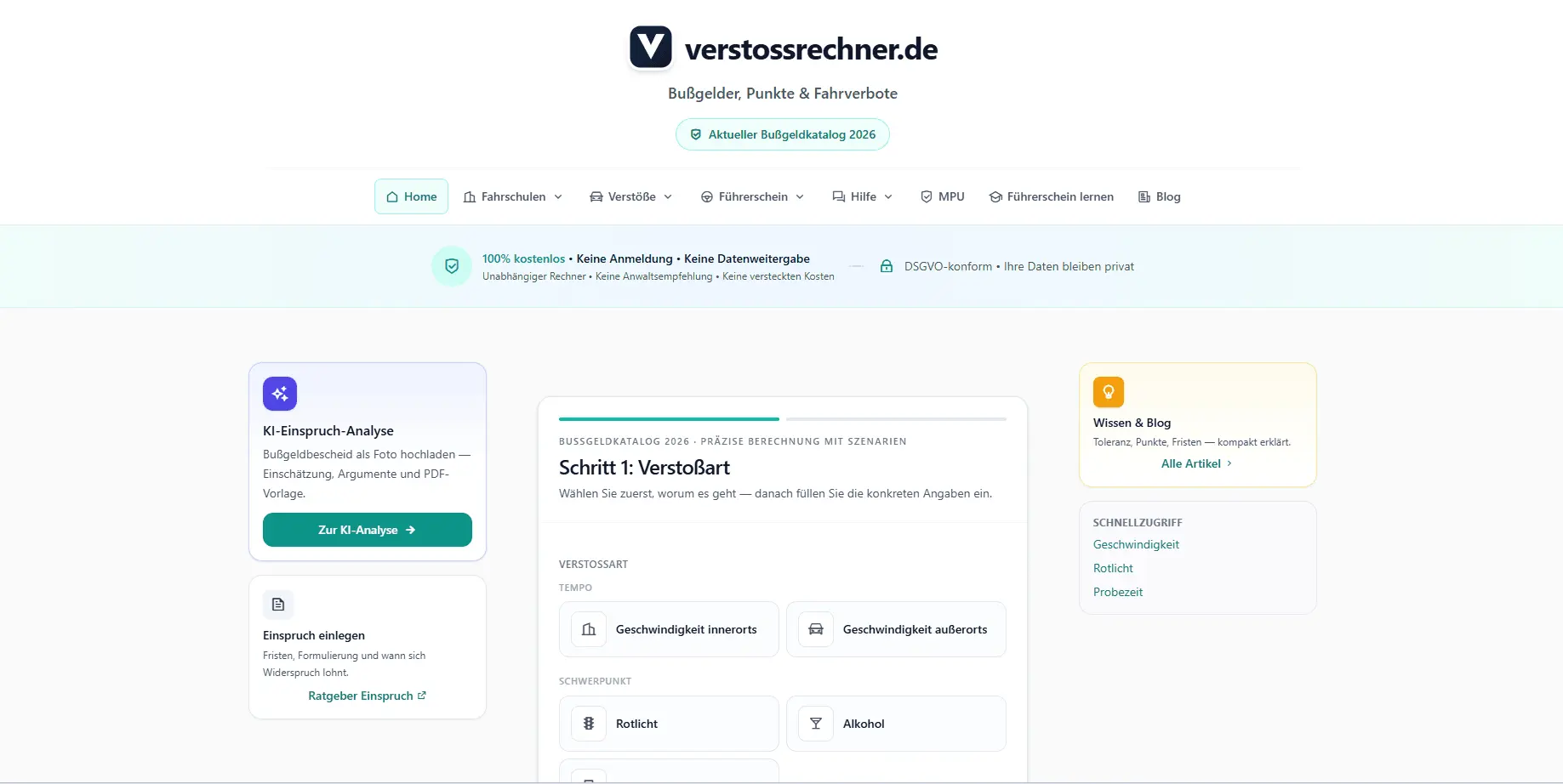 Screenshot 1 of Bußgeldrechner 2026