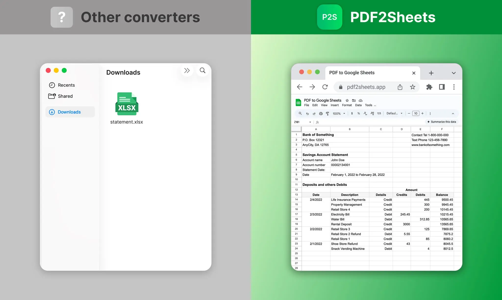 Screenshot 4 of PDF to Google Sheets