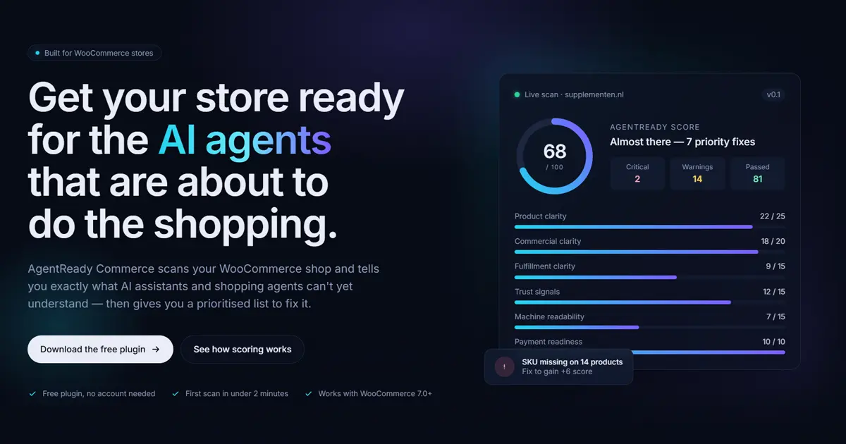 Screenshot 1 of AgentReady Commerce