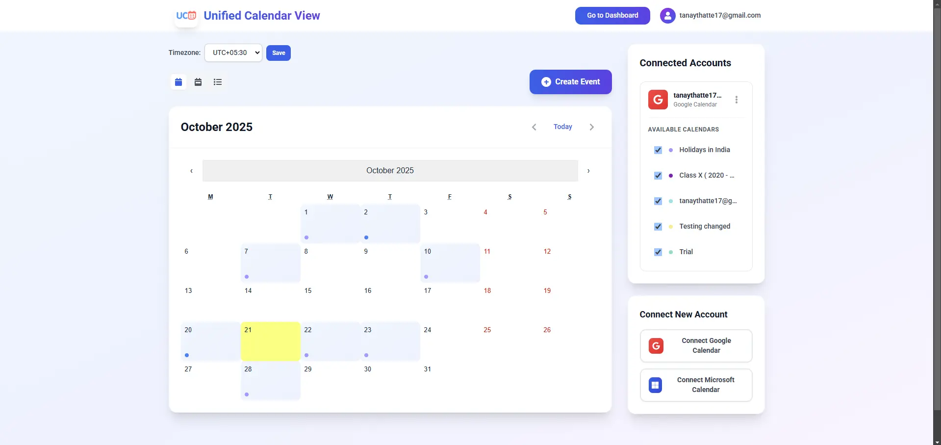 Screenshot 1 of Unified Calendar View