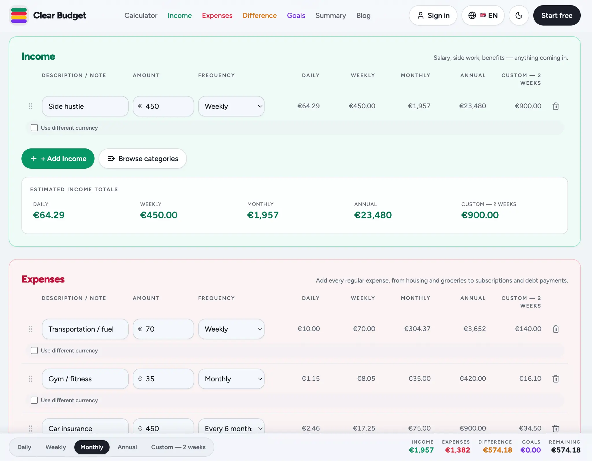 Screenshot 2 of Clear Budget
