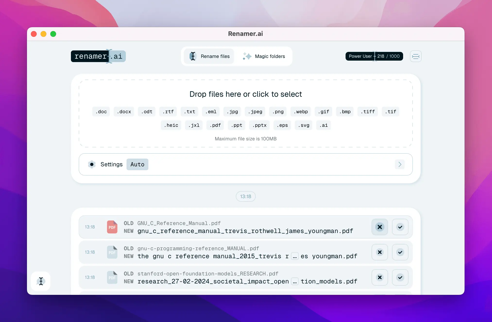 Screenshot 1 of Renamer.ai