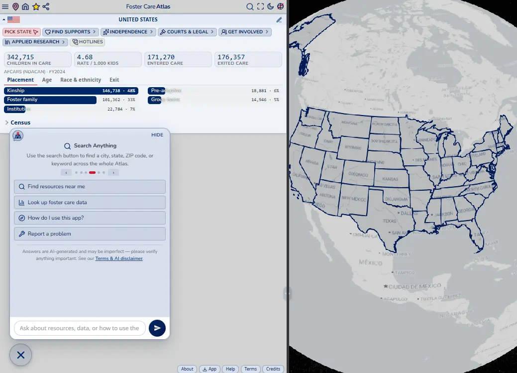 Screenshot 1 of Foster Care Atlas