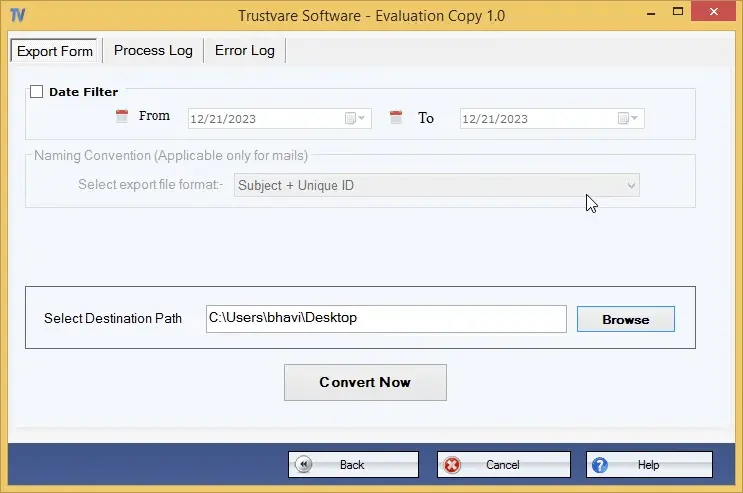 Screenshot 3 of TrustVare EML to PST Converter