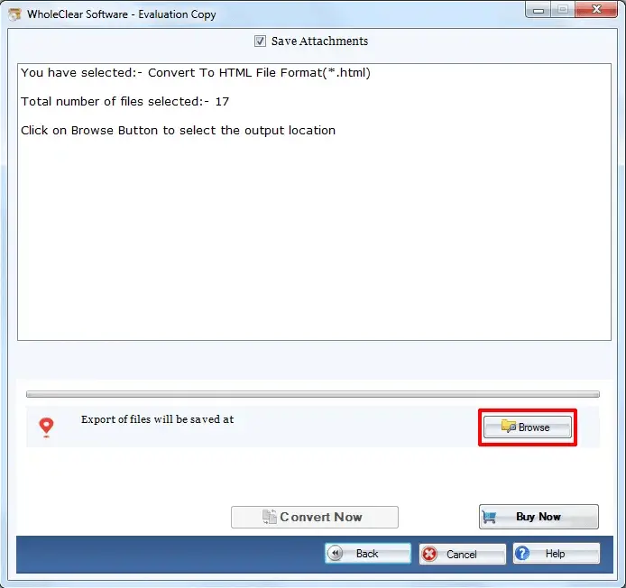 Screenshot 5 of WholeClear MSG to HTML Converter