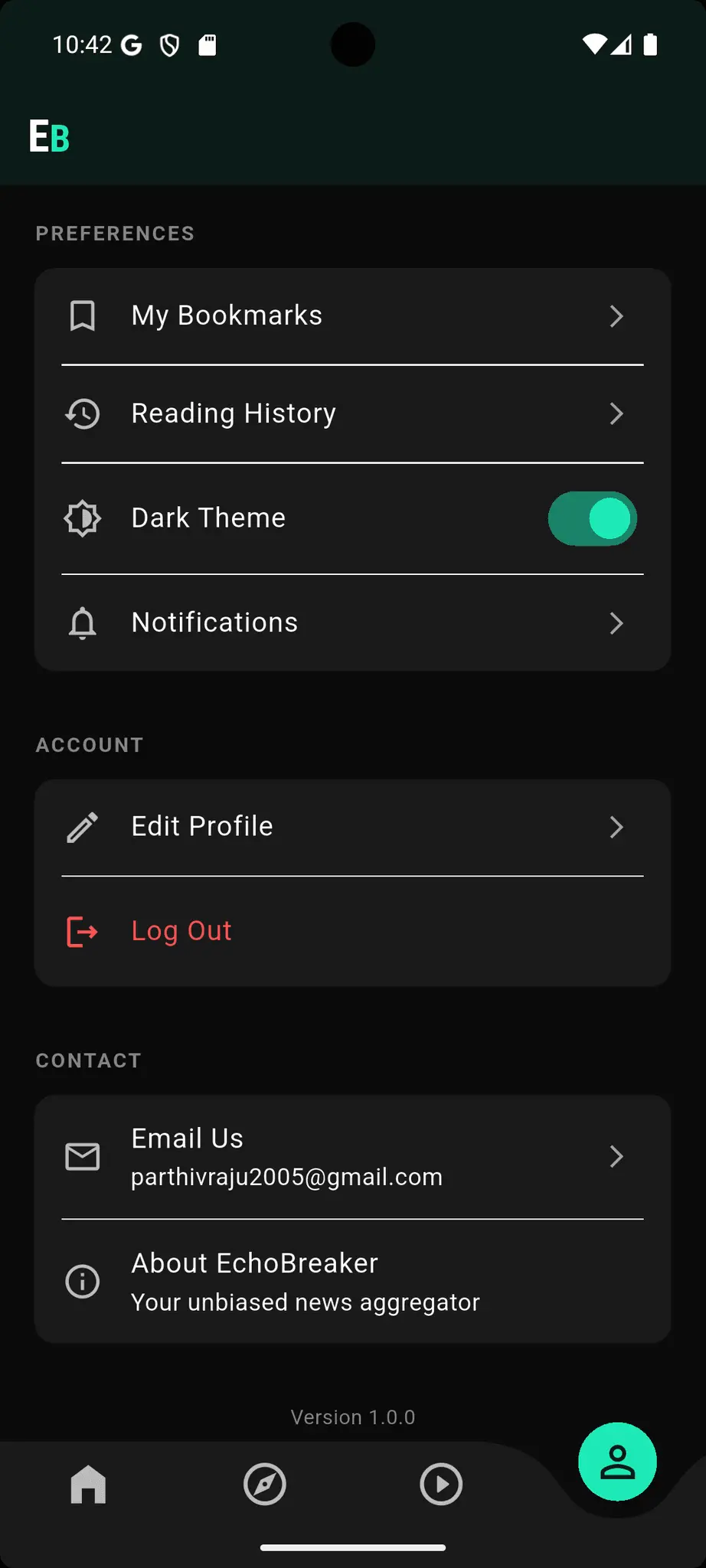 Screenshot 1 of EchoBreaker - The AI News App
