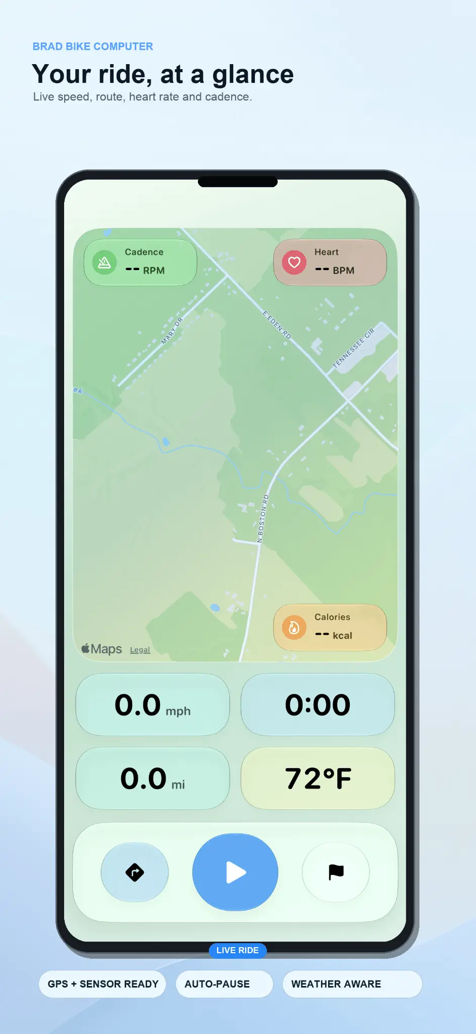 Screenshot 1 of BRAD – Bike Ride Assistant Dashboard