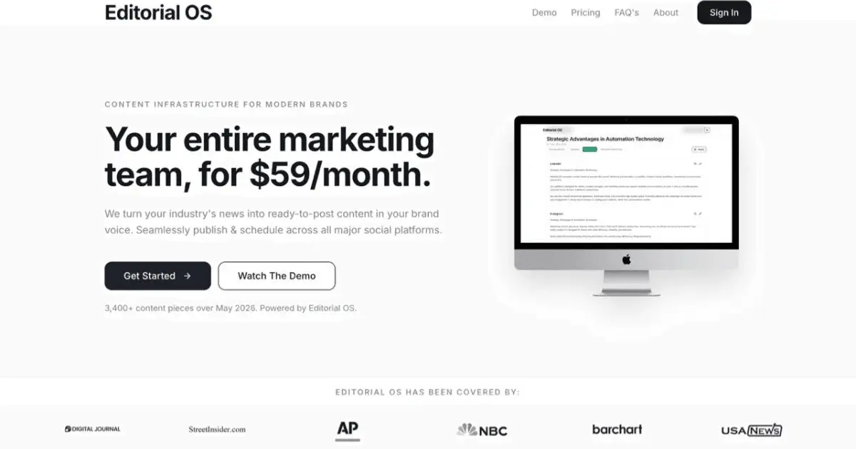 Screenshot 1 of Editorial OS