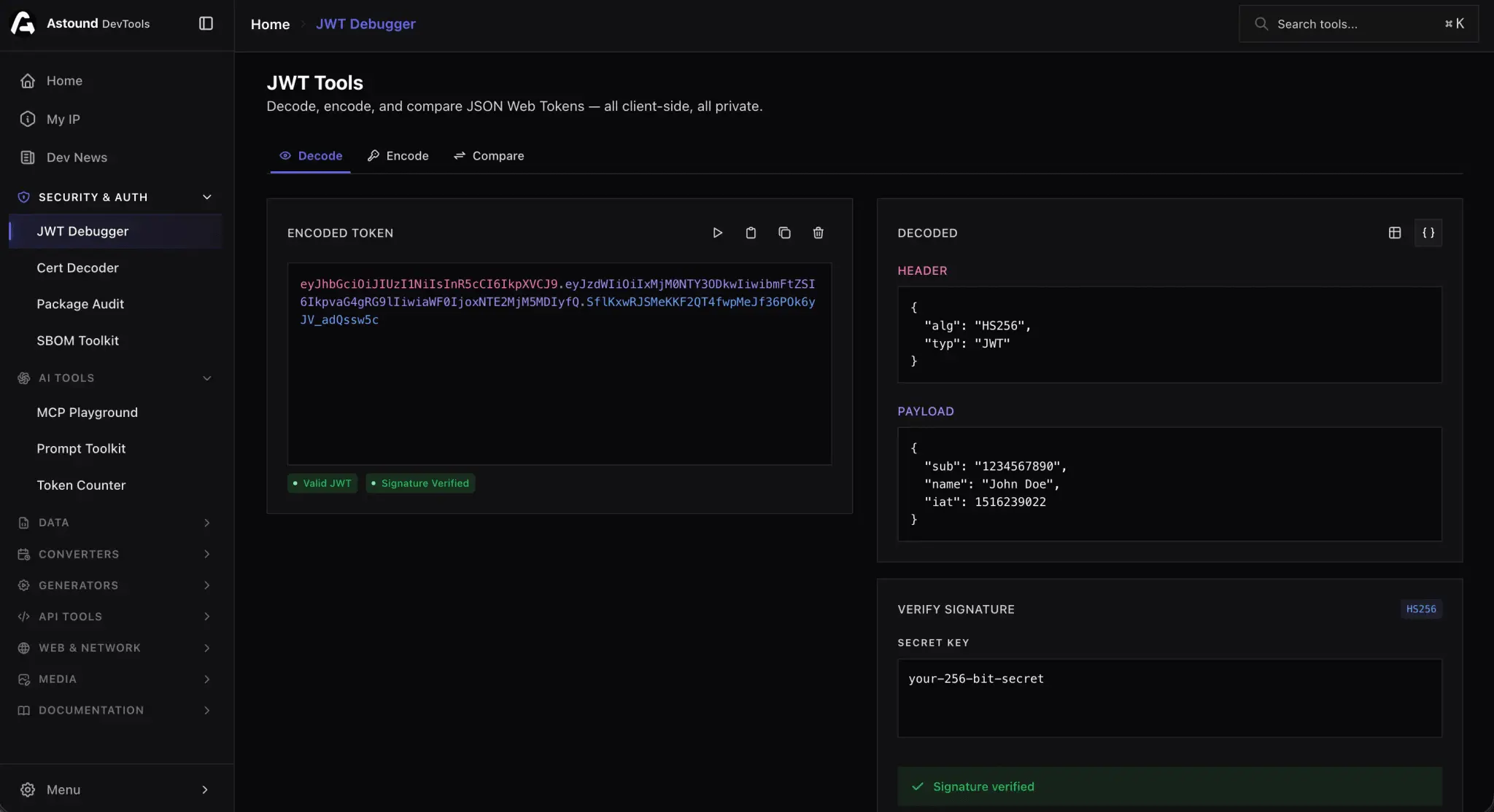 Screenshot 1 of Astound Dev Tools