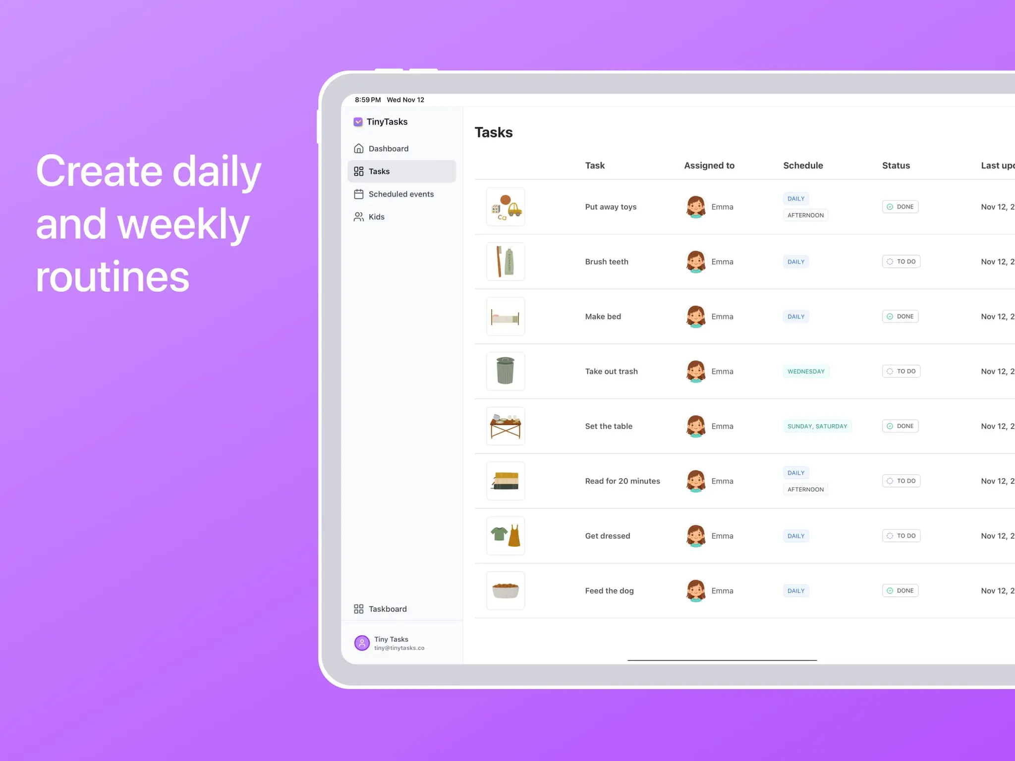 Screenshot 1 of TinyTasks