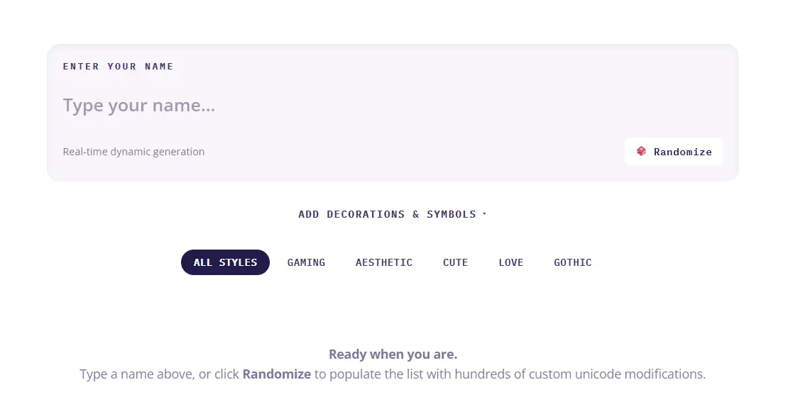 Screenshot 1 of Nickname Generator