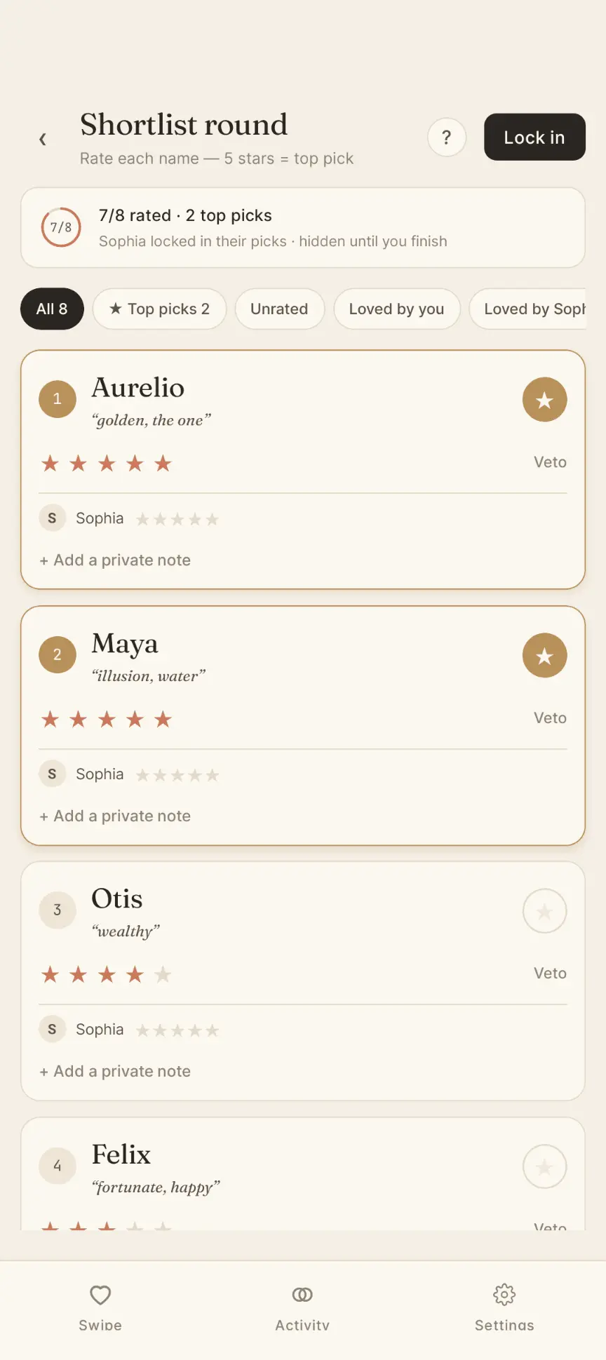 Screenshot 4 of Namore: Find a baby name you both love