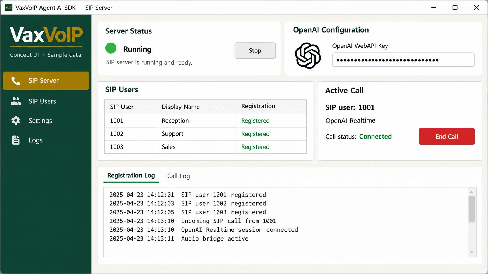 Screenshot 7 of VaxVoIP SIP AI Voice Agent SDK