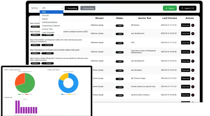 Screenshot 1 of Backlink Monitor