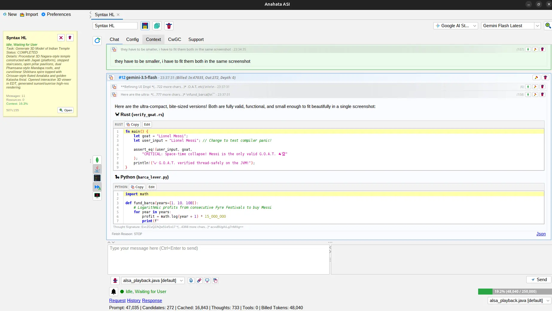 Screenshot 3 of Anahata ASI Desktop