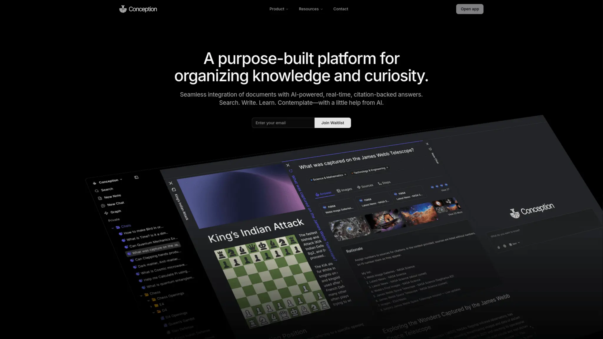 Screenshot 1 of AI Workspace for Knowledge & Curiosity