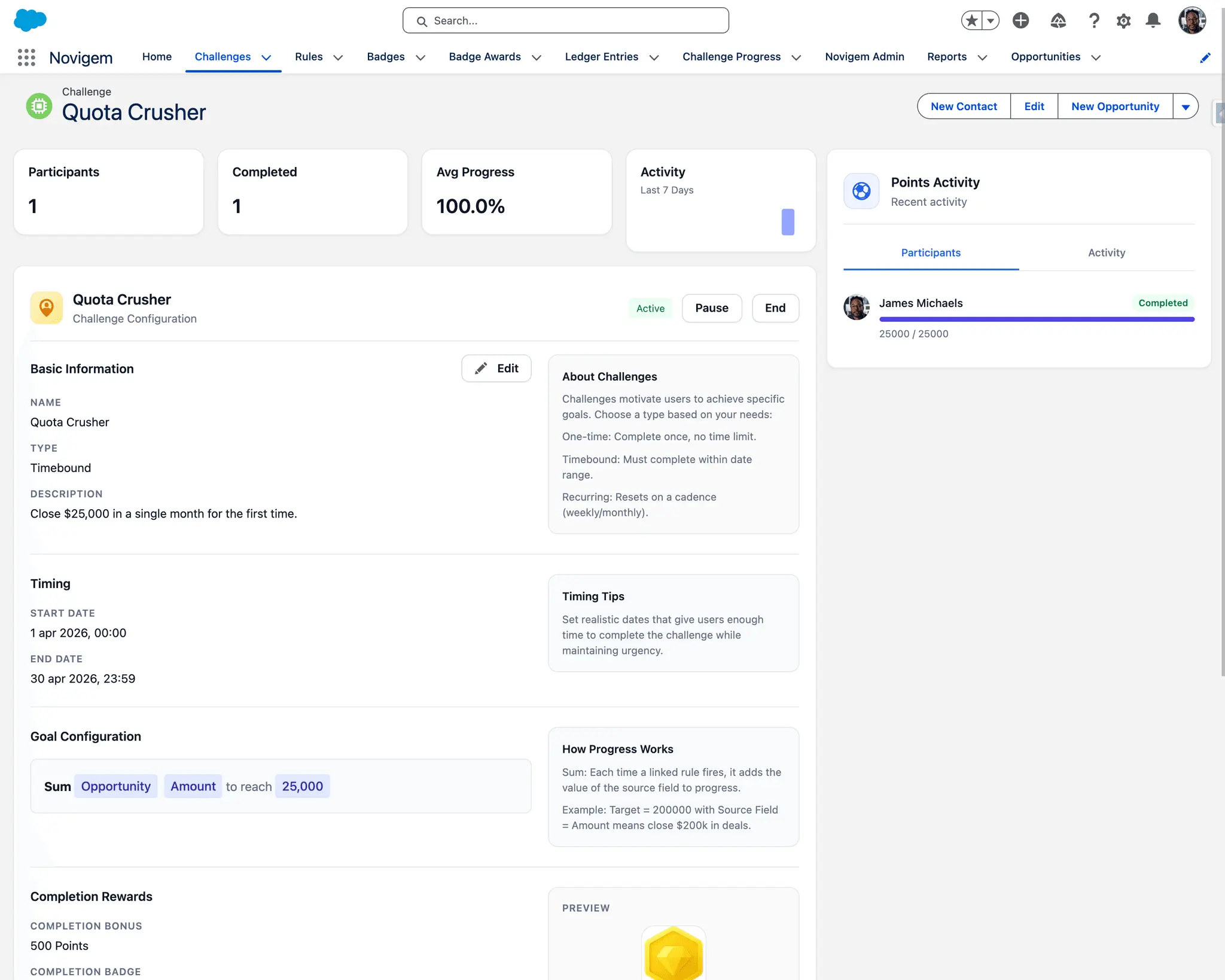 Screenshot 4 of Novigem Sales Gamification Platform