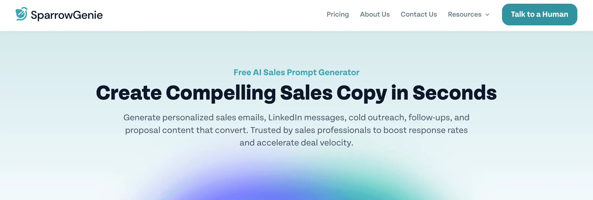 Screenshot 1 of SparrowGenie AI Sales Prompt Generator