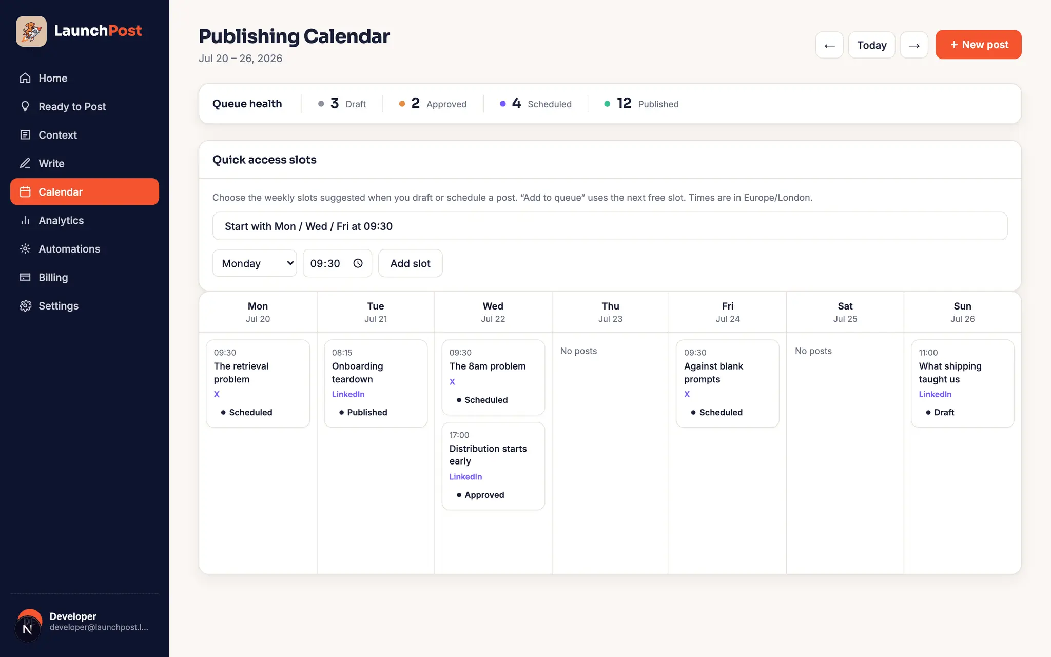 Screenshot 1 of LaunchPost