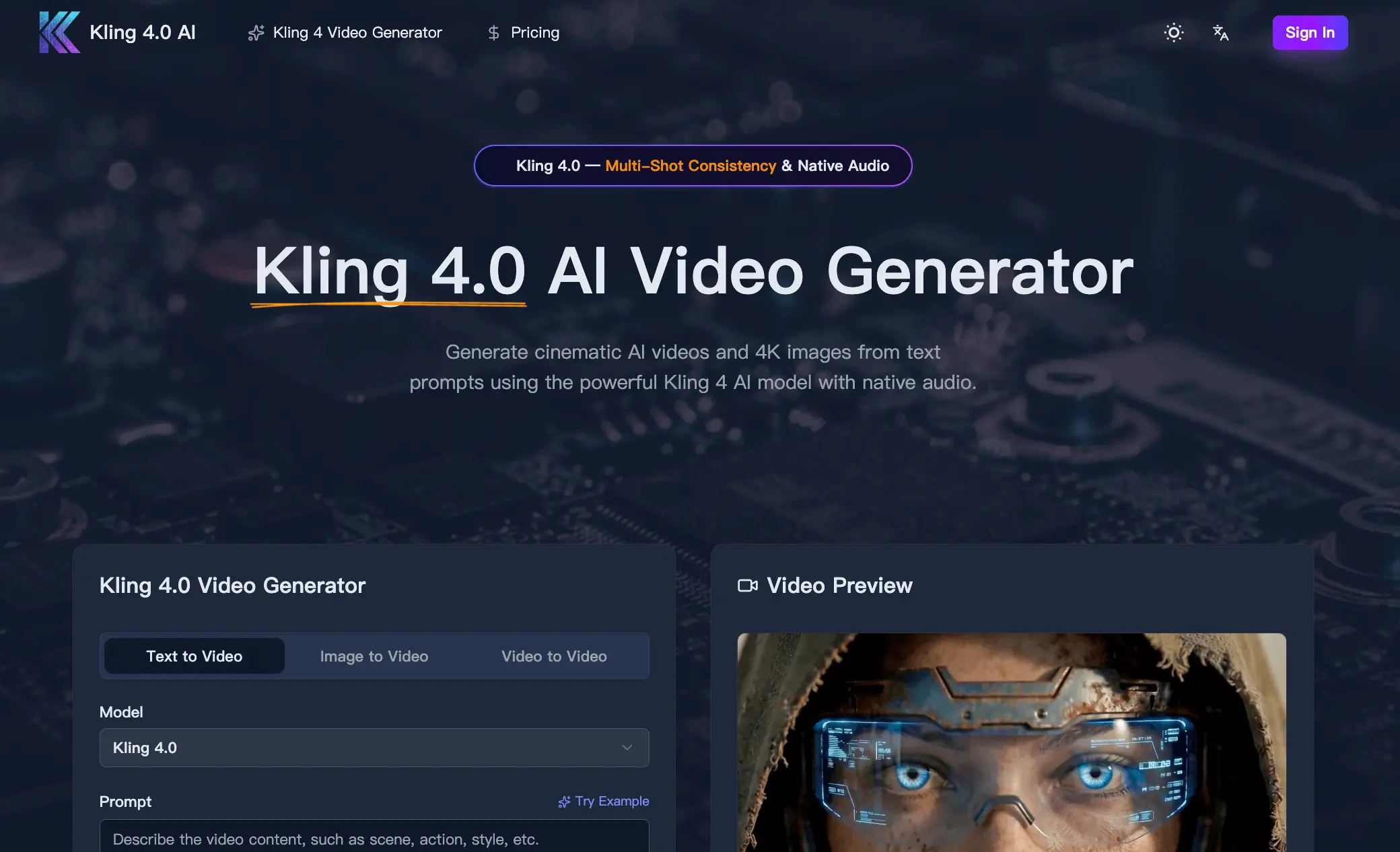 Screenshot 1 of Kling 4.0