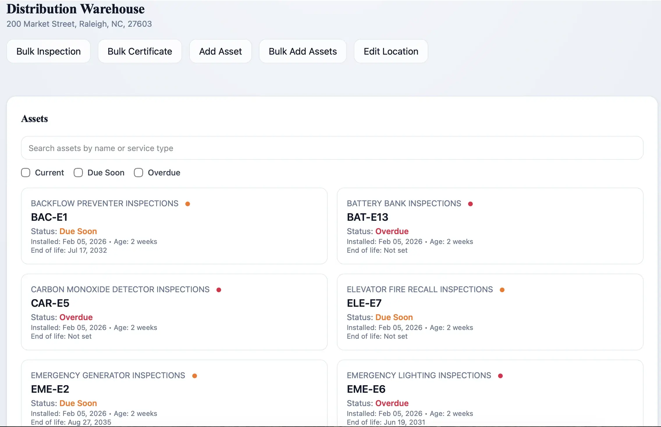 Screenshot 1 of Inspection Logging