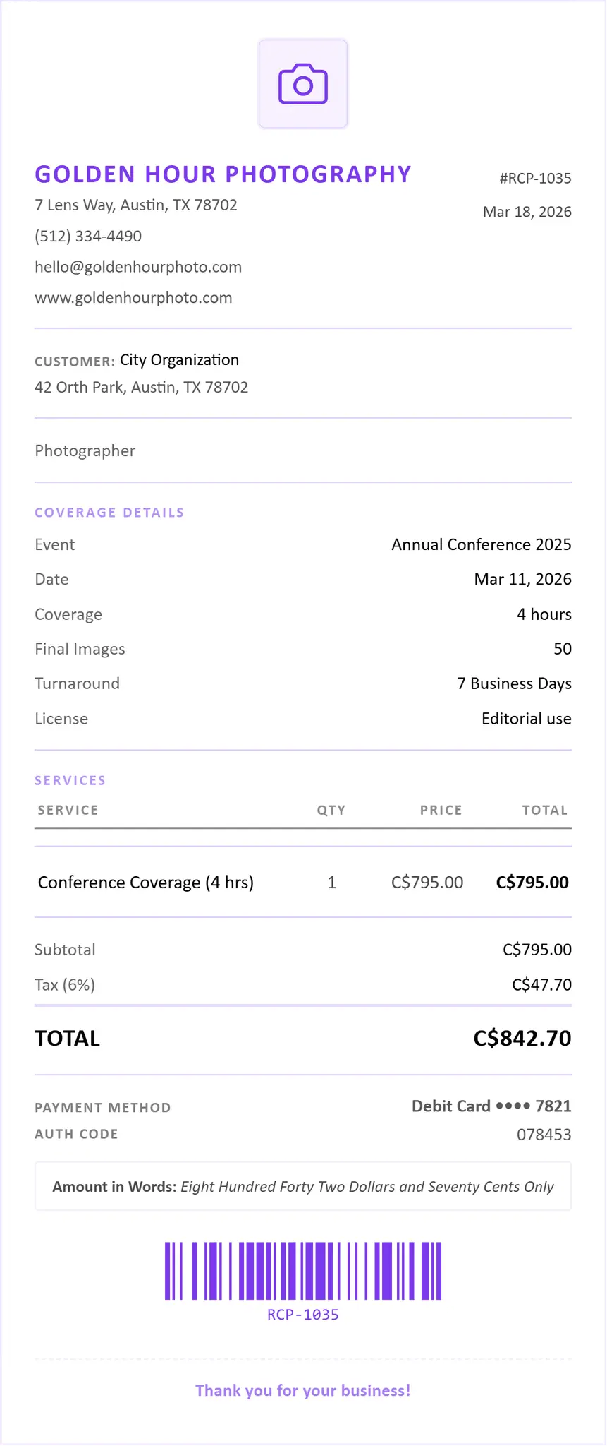 Screenshot 3 of Simple Receipt Maker
