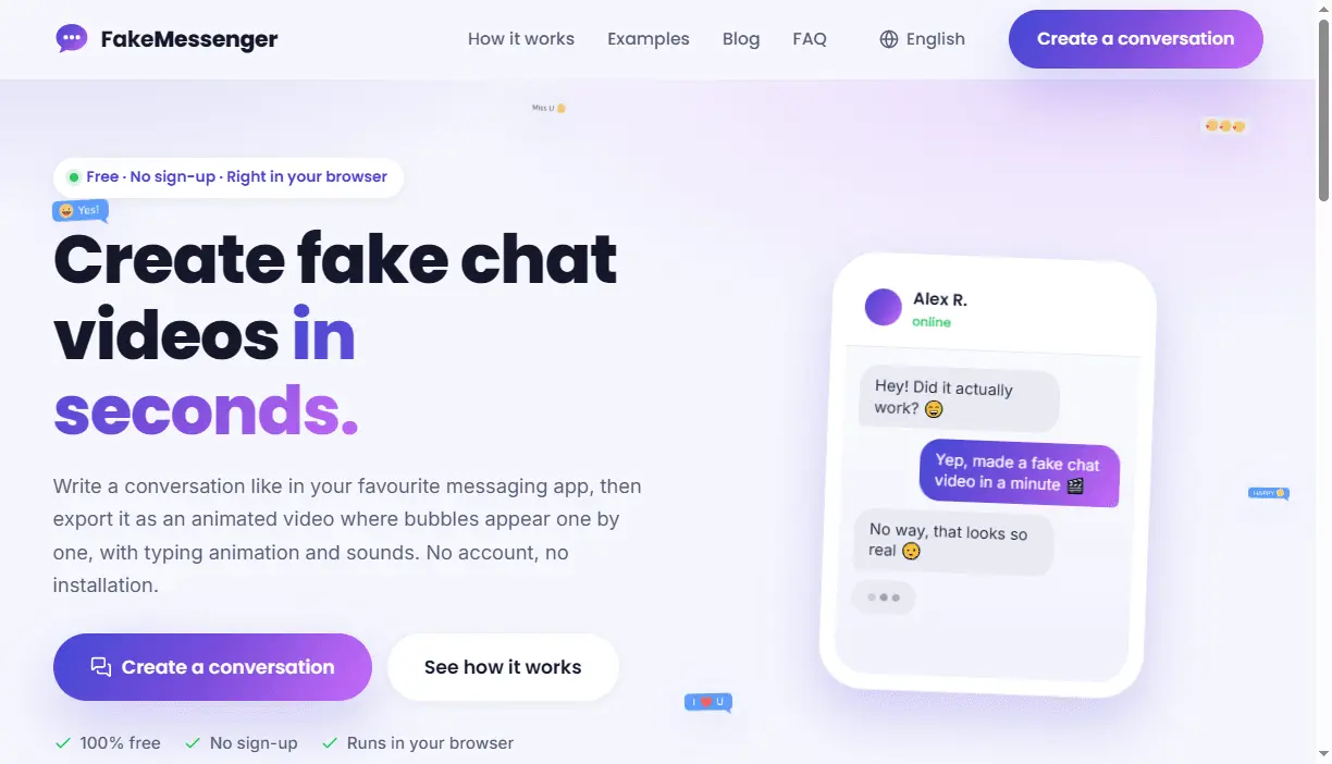 Screenshot 1 of FakeMessenger