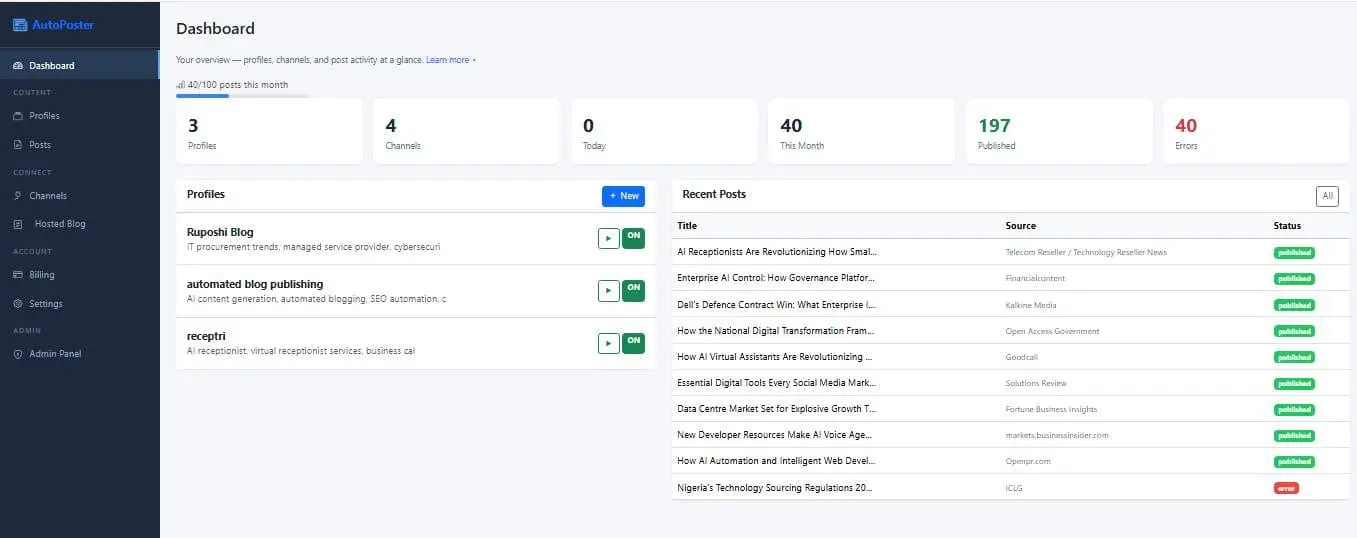Screenshot 1 of AIBlogMax