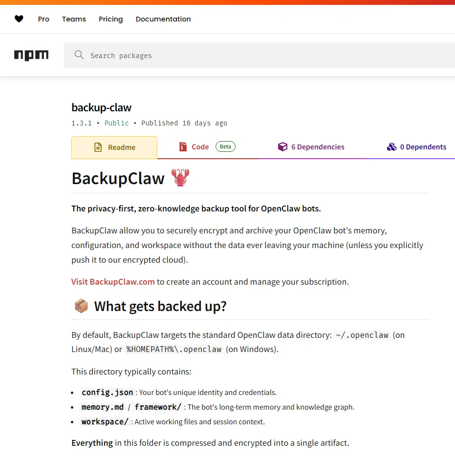 Screenshot 4 of BackupClaw