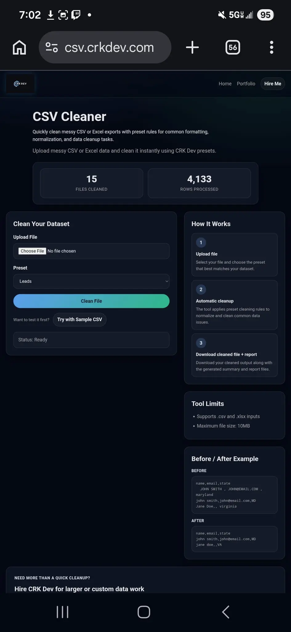 Screenshot 2 of CSV Cleaner
