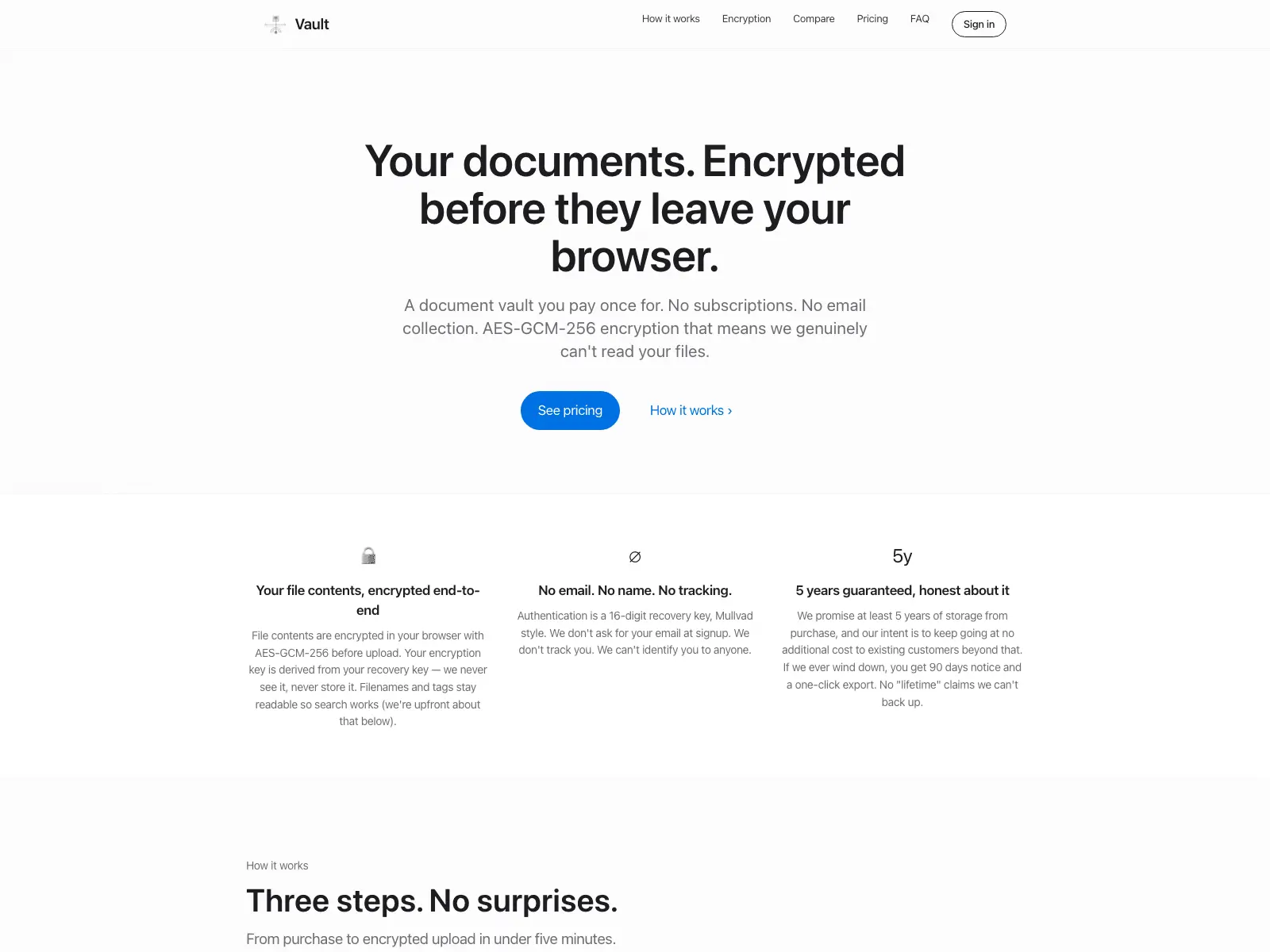 Screenshot 1 of Encrypted Document Storage