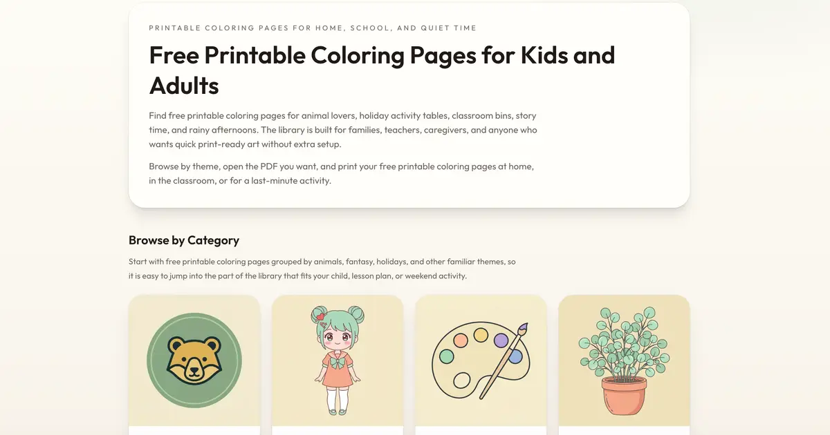 Screenshot 1 of MintColoring.com